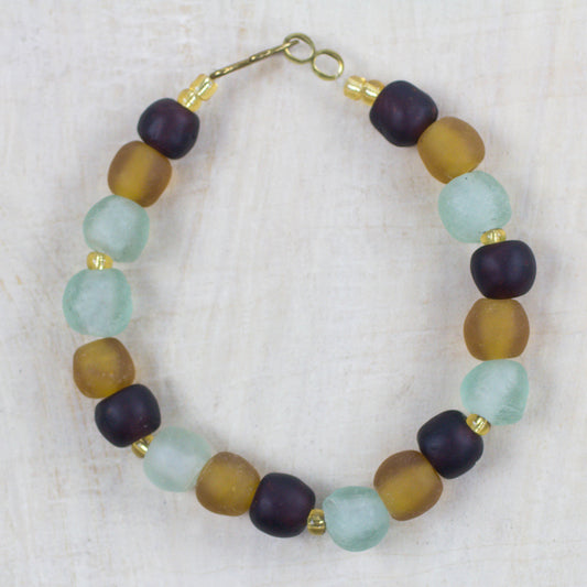 Fresh Novelty Recycled Glass and Plastic Beaded Bracelet from Ghana