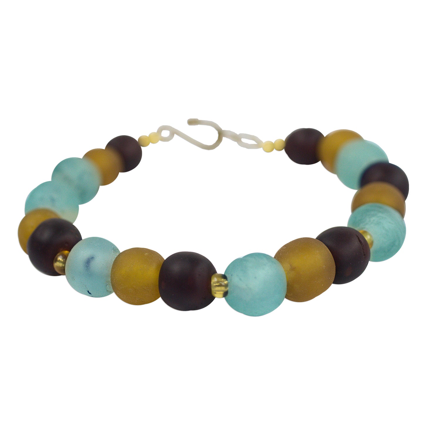 Fresh Novelty Recycled Glass and Plastic Beaded Bracelet from Ghana