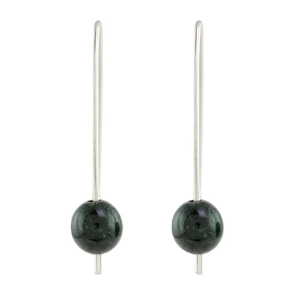 Dark Green Chimera Beauty Dark Green Jade Drop Earrings from Guatemala