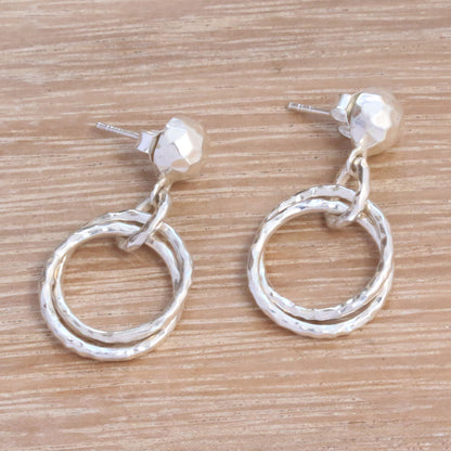 Glistening Hoops Sterling Silver Earrings