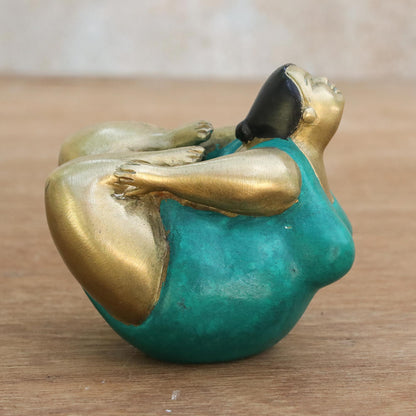 Bow Pose Brass Bow Pose Yoga Figurine from Thailand