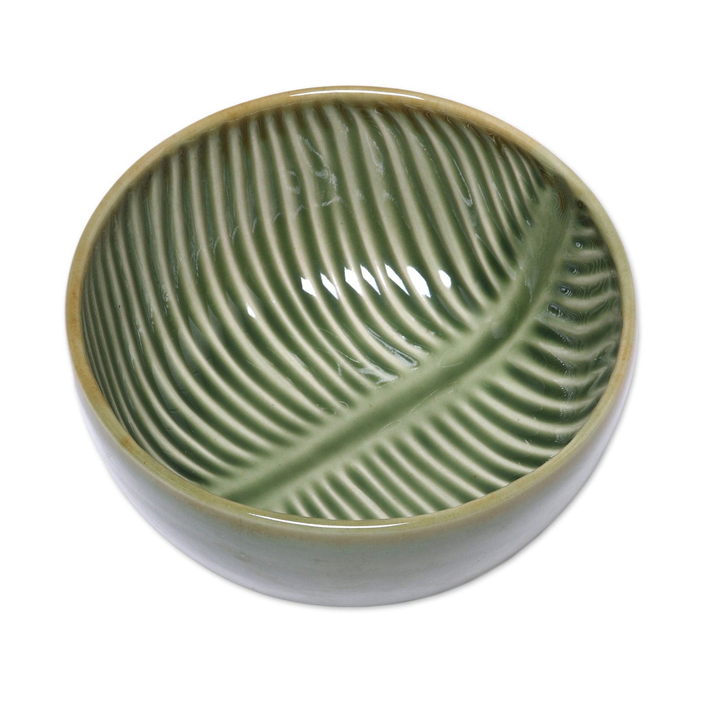 Banana Vibes Ceramic Banana Leaf Serving Bowl from Bali (7 Inch)