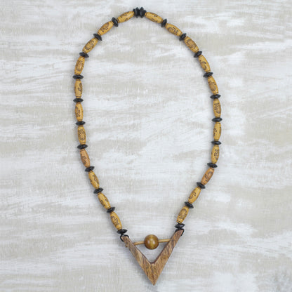 Chosen Path Sese Wood and Recycled Plastic Floral Beaded Long Necklace