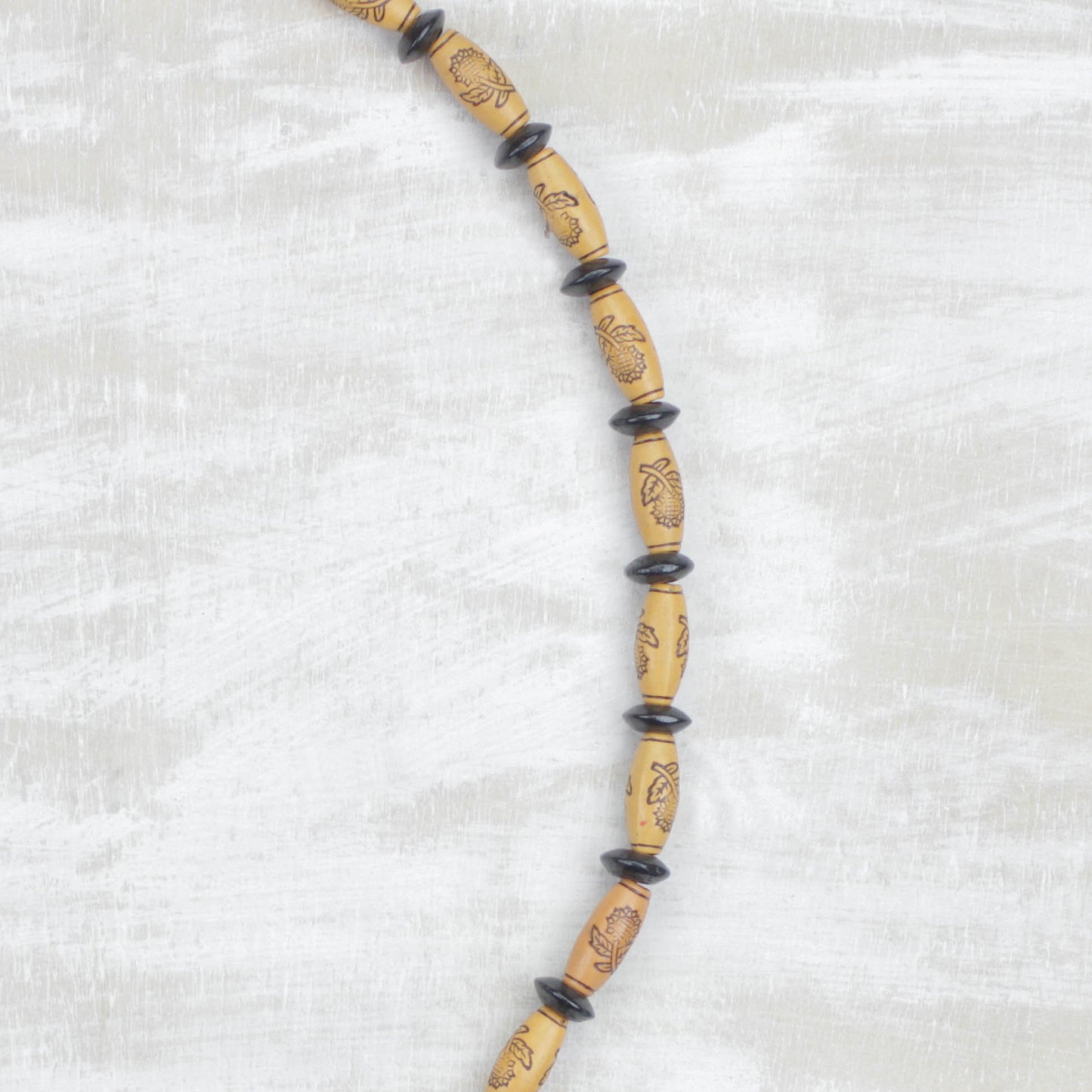 Chosen Path Sese Wood and Recycled Plastic Floral Beaded Long Necklace