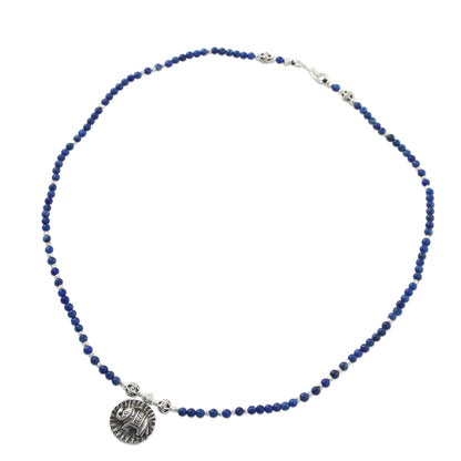Way of the Elephant Lapis Lazuli Elephant Beaded Pendant Necklace from Thailand