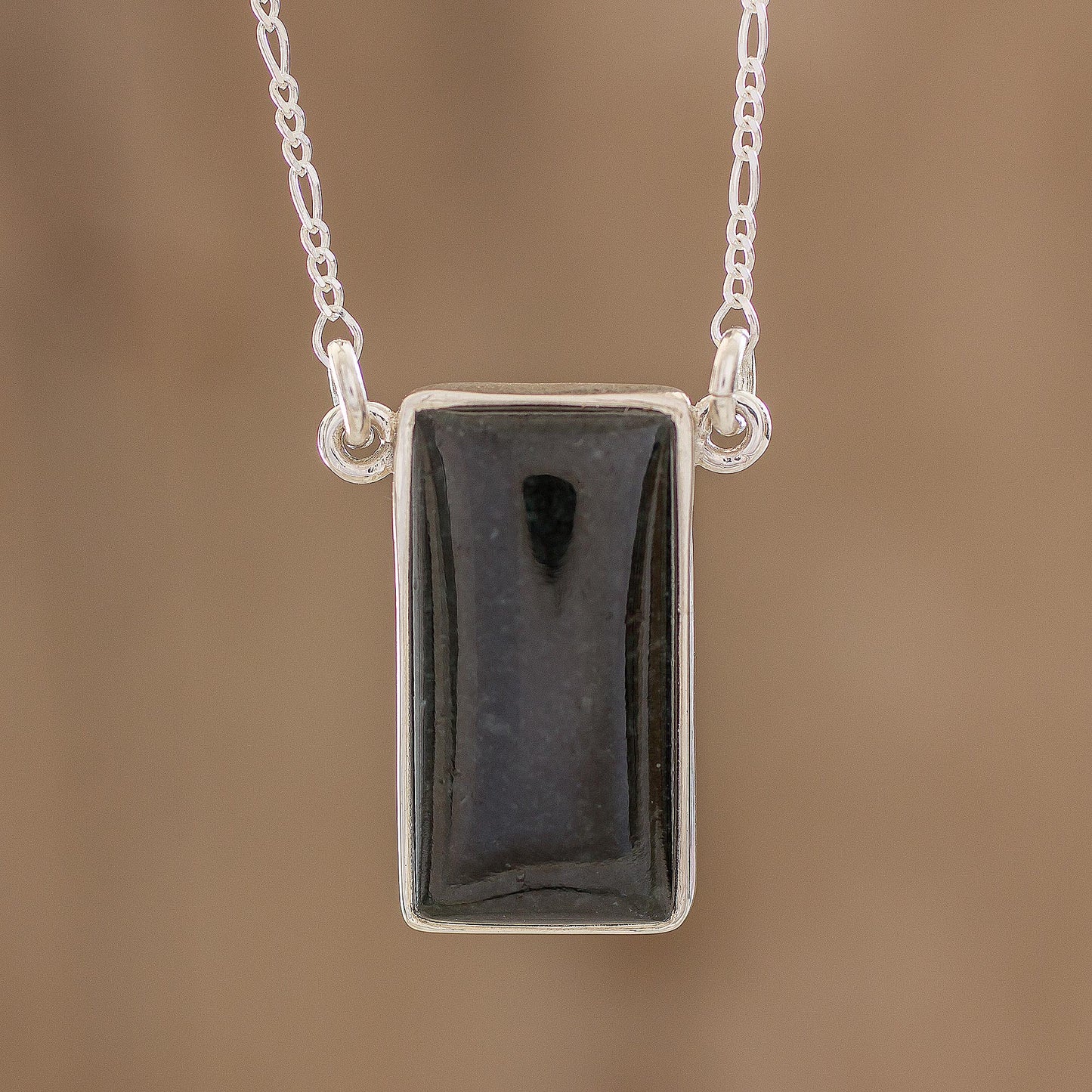 Black Door Black Jade Reversible Pendant Necklace from Guatemala