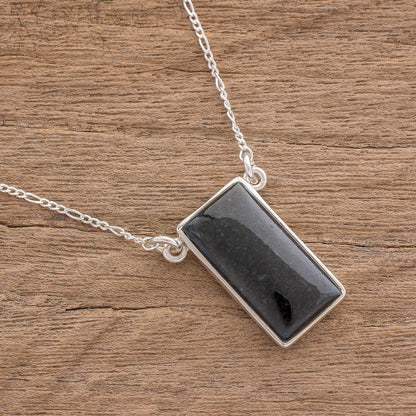 Black Door Black Jade Reversible Pendant Necklace from Guatemala