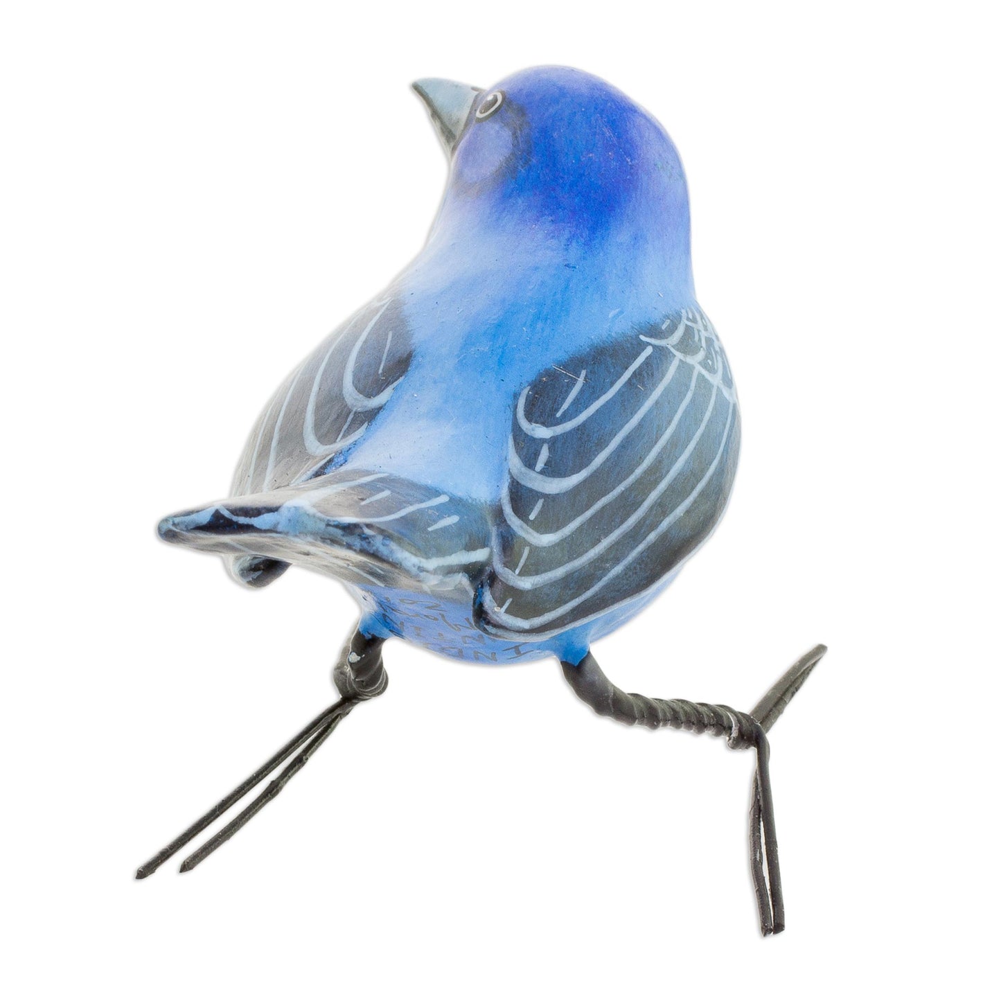 Indigo Bunting Handcrafted Blue Indigo Bunting Bird Ceramic Figurine