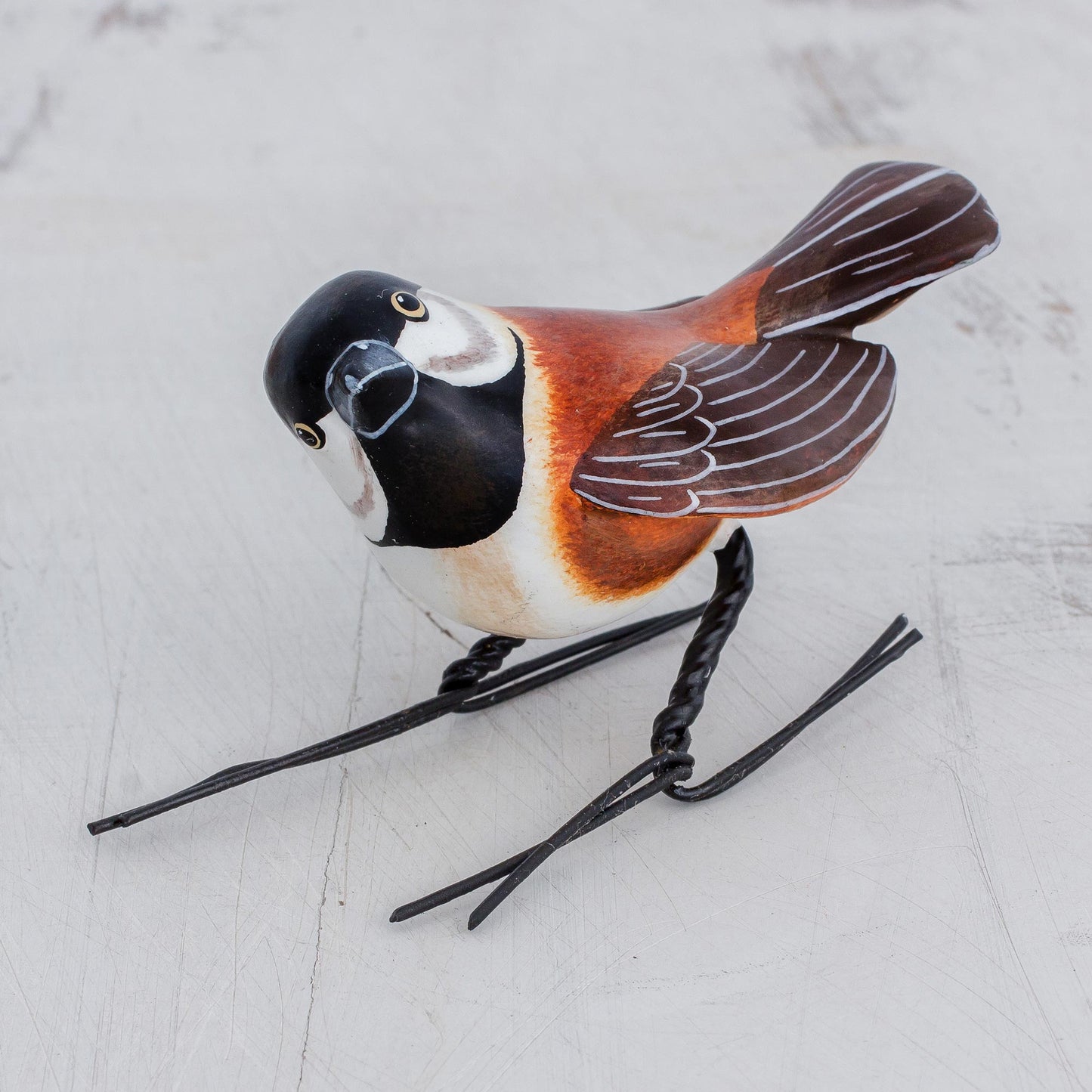 Chestnut-Backed Chickadee Ceramic Figurine of a Chestnut-Backed Chickadee Bird