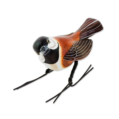 Chestnut-Backed Chickadee Ceramic Figurine of a Chestnut-Backed Chickadee Bird