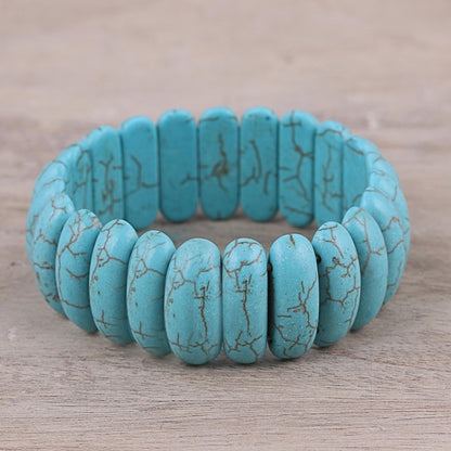 Cool Water Reconstituted Turquoise Cool Water Beaded Stretch Bracelet