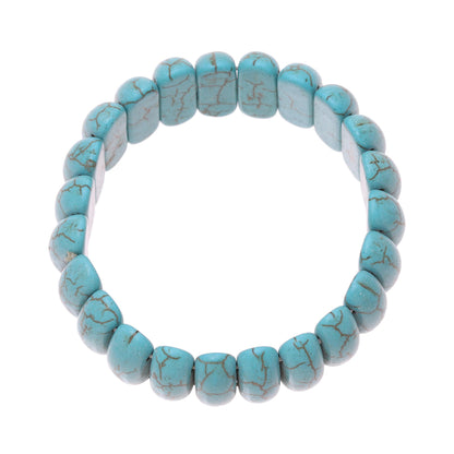 Cool Water Reconstituted Turquoise Cool Water Beaded Stretch Bracelet