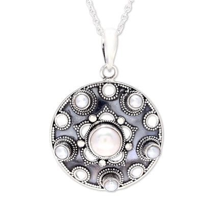 Ocean Bliss Sterling Silver and White Cultured Freshwater Pearl Necklace