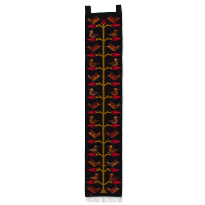 Birds of the Valley Hand Woven Wool Tapestry with Bird Motif