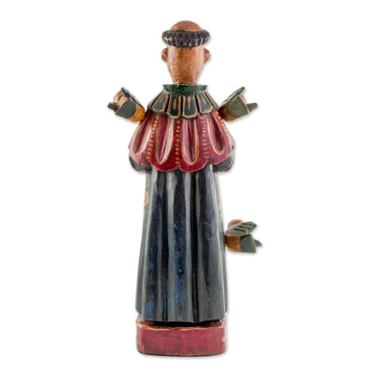 Beloved Saint Hand Painted Pinewood Saint Francis Sculpture