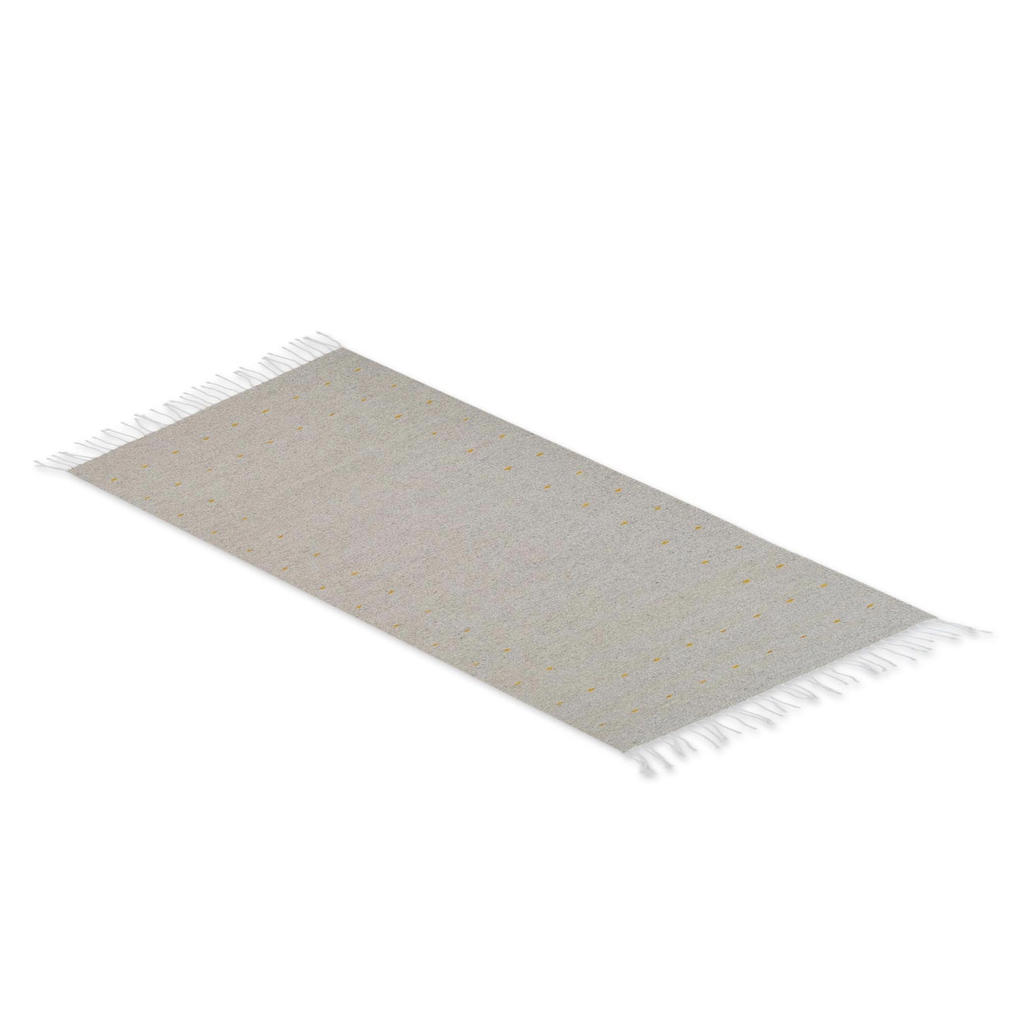 Welcome Home Grey Wool Rectangular Area Rug from Mexico (2.5x5)