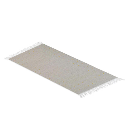 Welcome Home Grey Wool Rectangular Area Rug from Mexico (2.5x5)