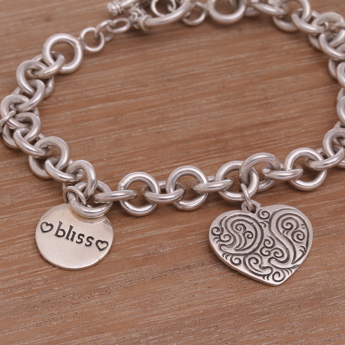 Love and Bliss Sterling Silver Charm Bracelet