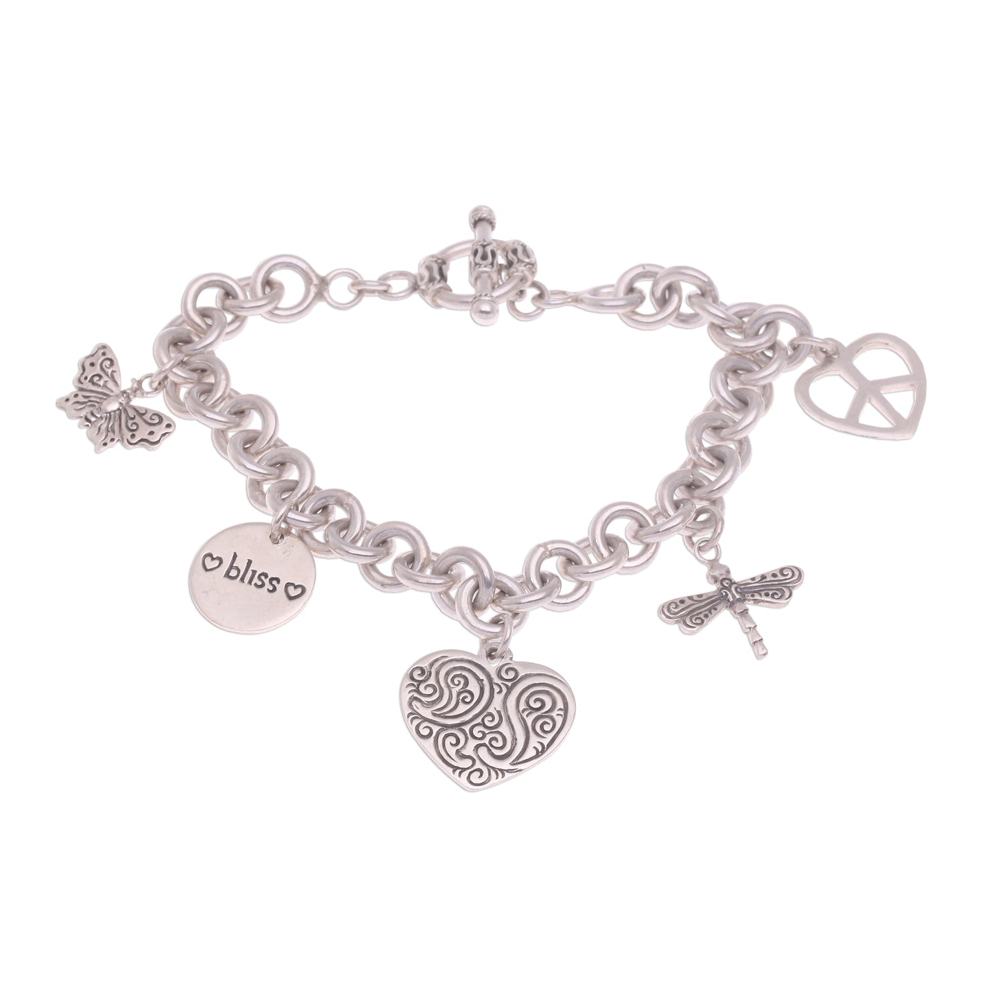 Love and Bliss Sterling Silver Charm Bracelet