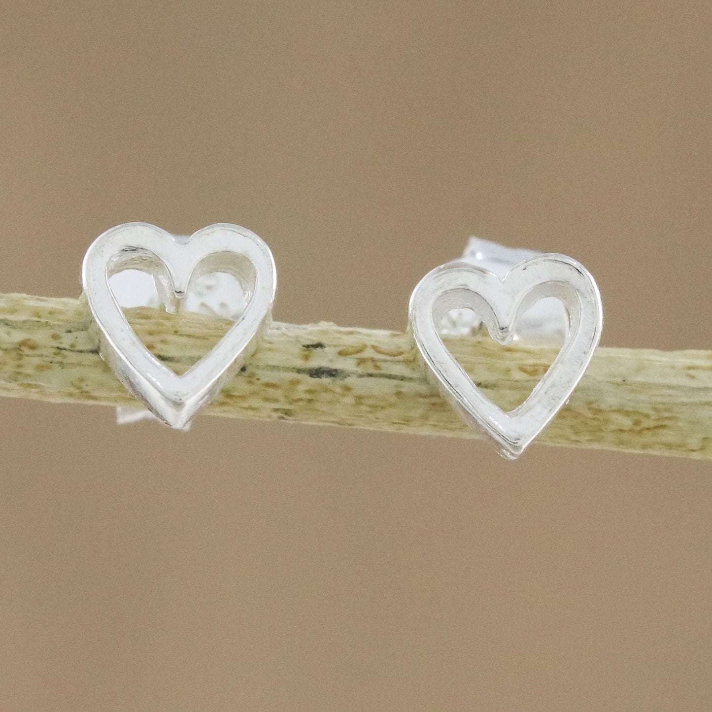 Take My Heart High-Polish Sterling Silver Heart Stud Earrings