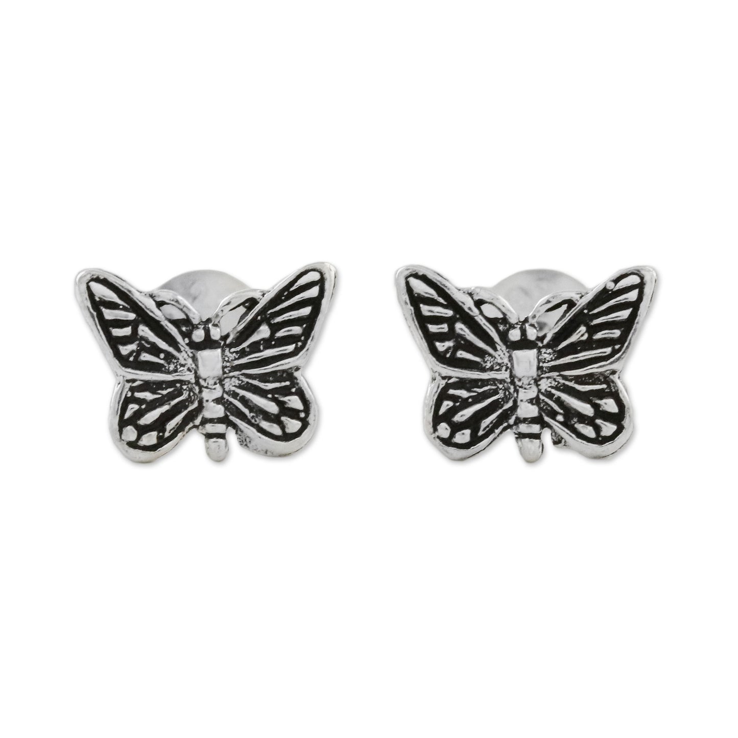 Prophetic Wings Sterling Silver Butterfly Stud Earrings from Thailand