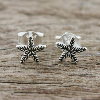 Starfish Charm Sterling Silver Starfish Stud Earrings from Thailand