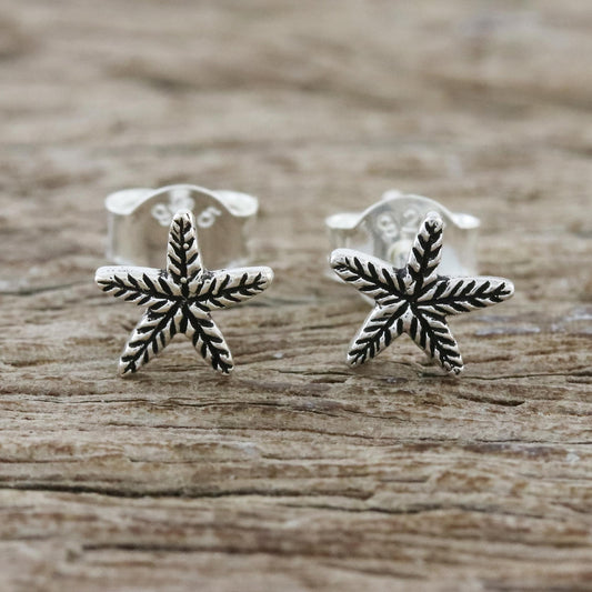 Starfish Charm Sterling Silver Starfish Stud Earrings from Thailand