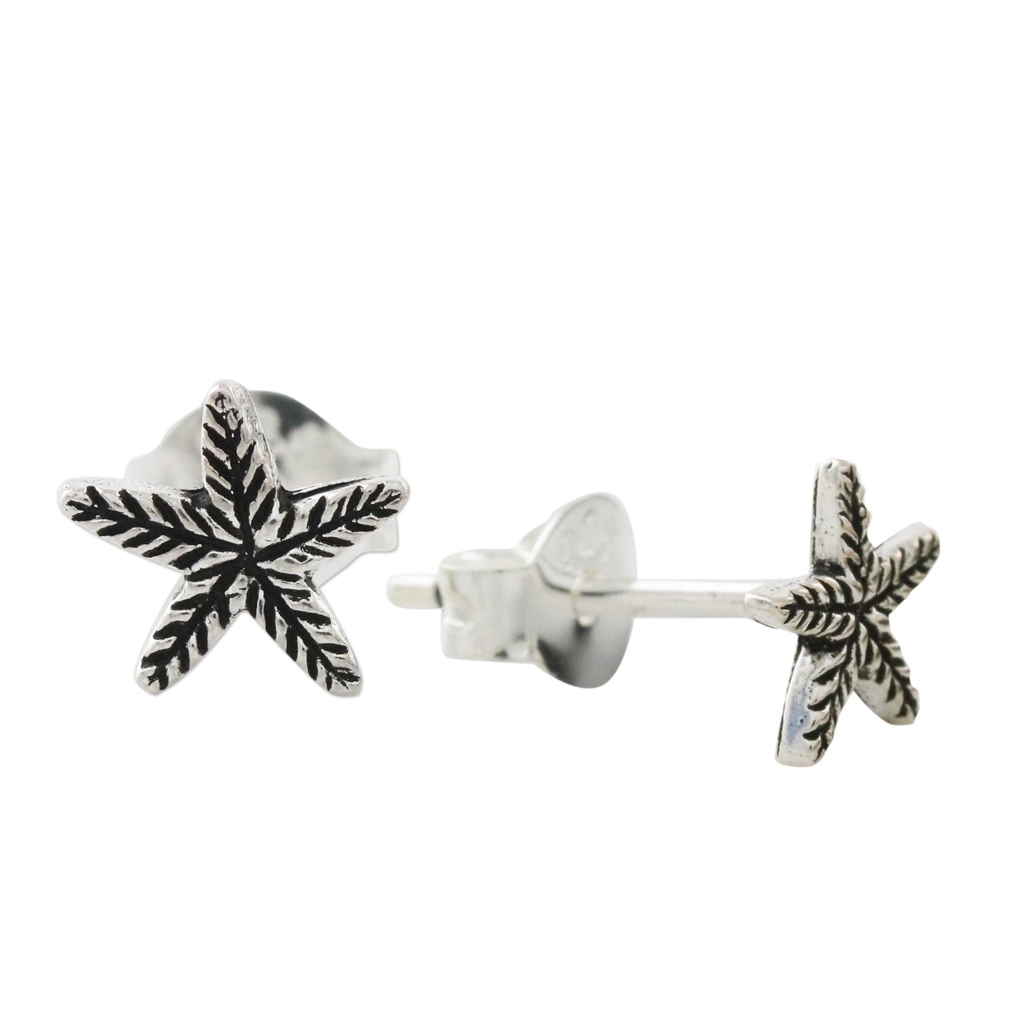 Starfish Charm Sterling Silver Starfish Stud Earrings from Thailand