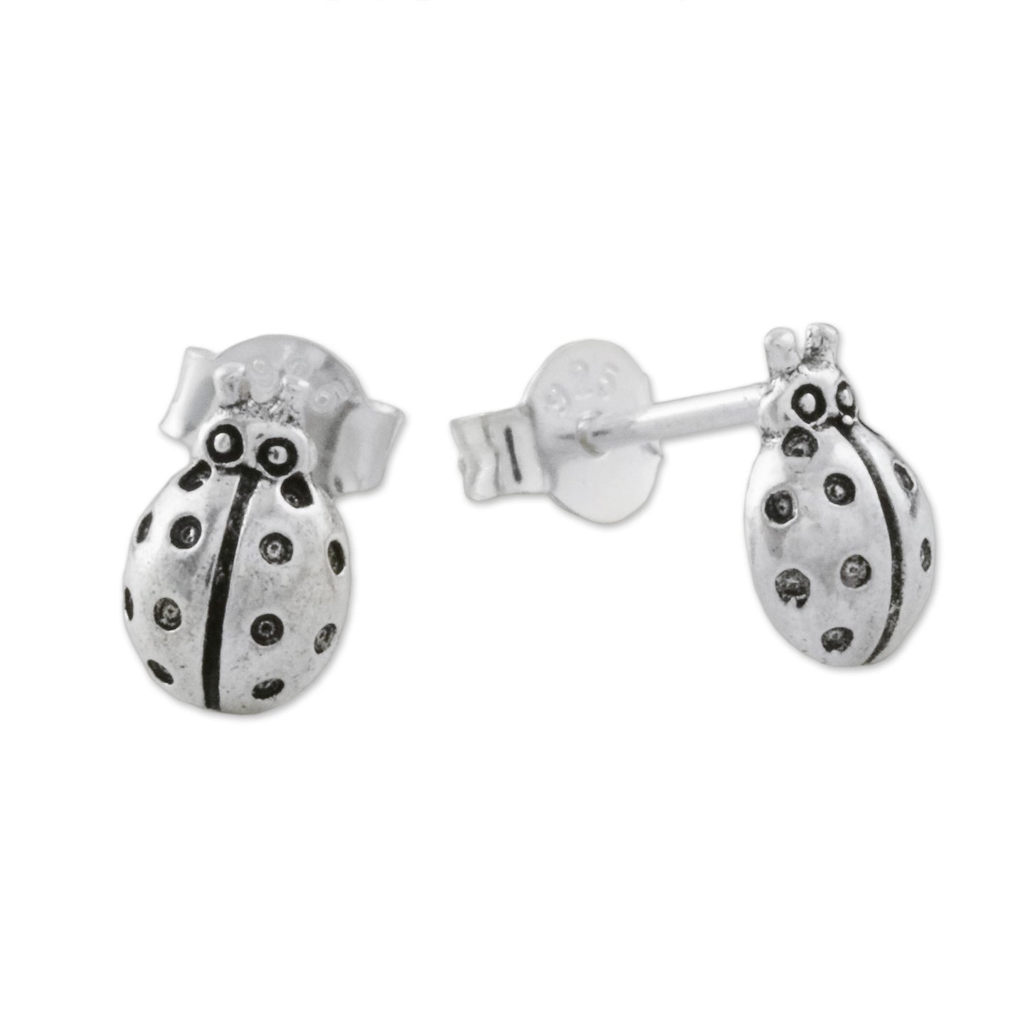 Cute Ladybugs Sterling Silver Ladybug Stud Earrings from Thailand