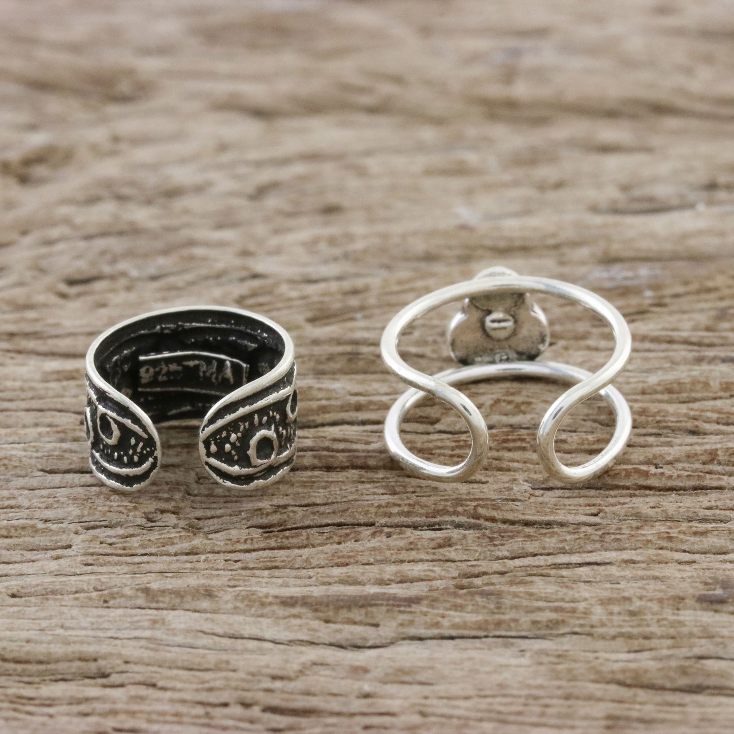 Spiral Way Spiral Motif Sterling Silver Ear Cuffs from Thailand
