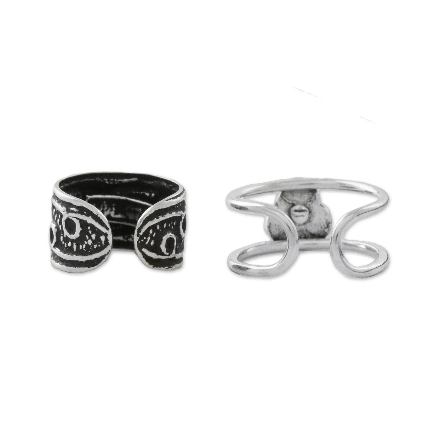Spiral Way Spiral Motif Sterling Silver Ear Cuffs from Thailand