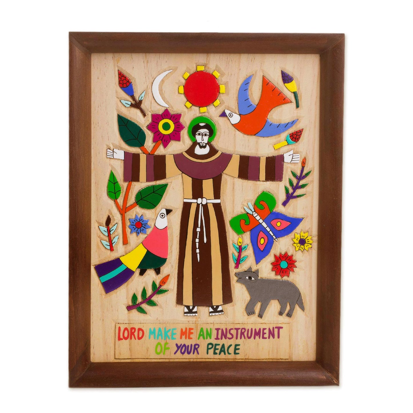Proclamation of Love Wood Relief Panel Depicting Jesus Christ from El Salvador