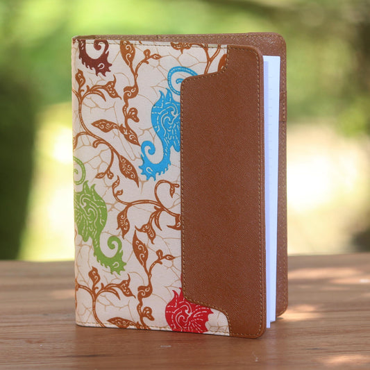 Reef-Side Writer Handmade Faux Leather Planner in Brown from Indonesia