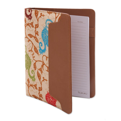 Reef-Side Writer Handmade Faux Leather Planner in Brown from Indonesia