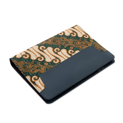 Lovely Thoughts Green Faux Leather Planner with Cotton Batik Print
