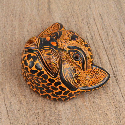 Watchful Jaguar Ceramic Mask