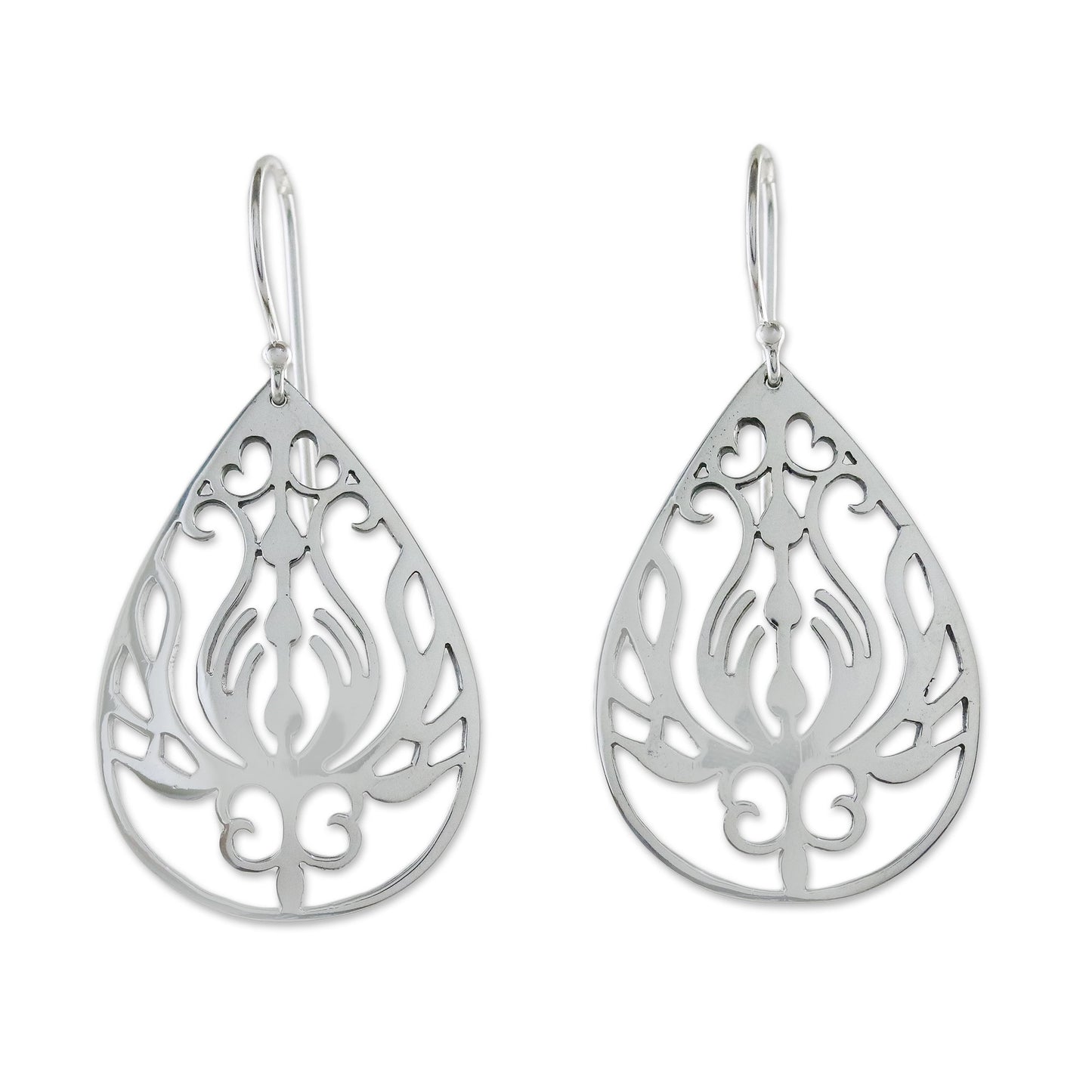 Life Grows Openwork Sterling Silver Dangle Earrings from Thailand