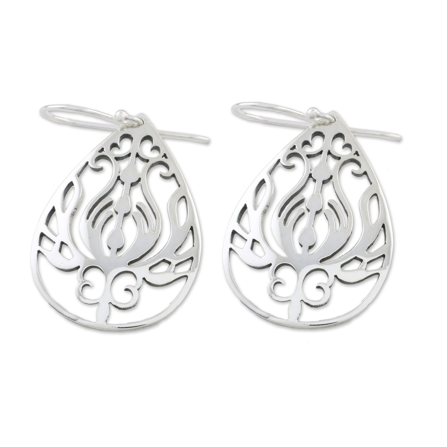 Life Grows Openwork Sterling Silver Dangle Earrings from Thailand