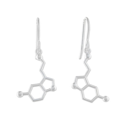 Serotonin Sterling Silver Modern Double Hexagon Dangle Earrings