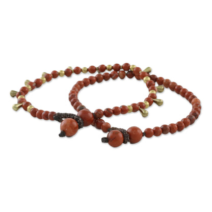 Beautiful Forever Jasper Beaded Bracelets from Thailand (Pair)