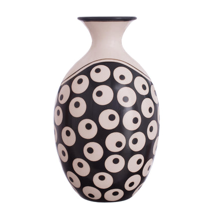 Chulucanas Mysticism Circle Motif Chulucanas Ceramic Decorative Vase from Peru