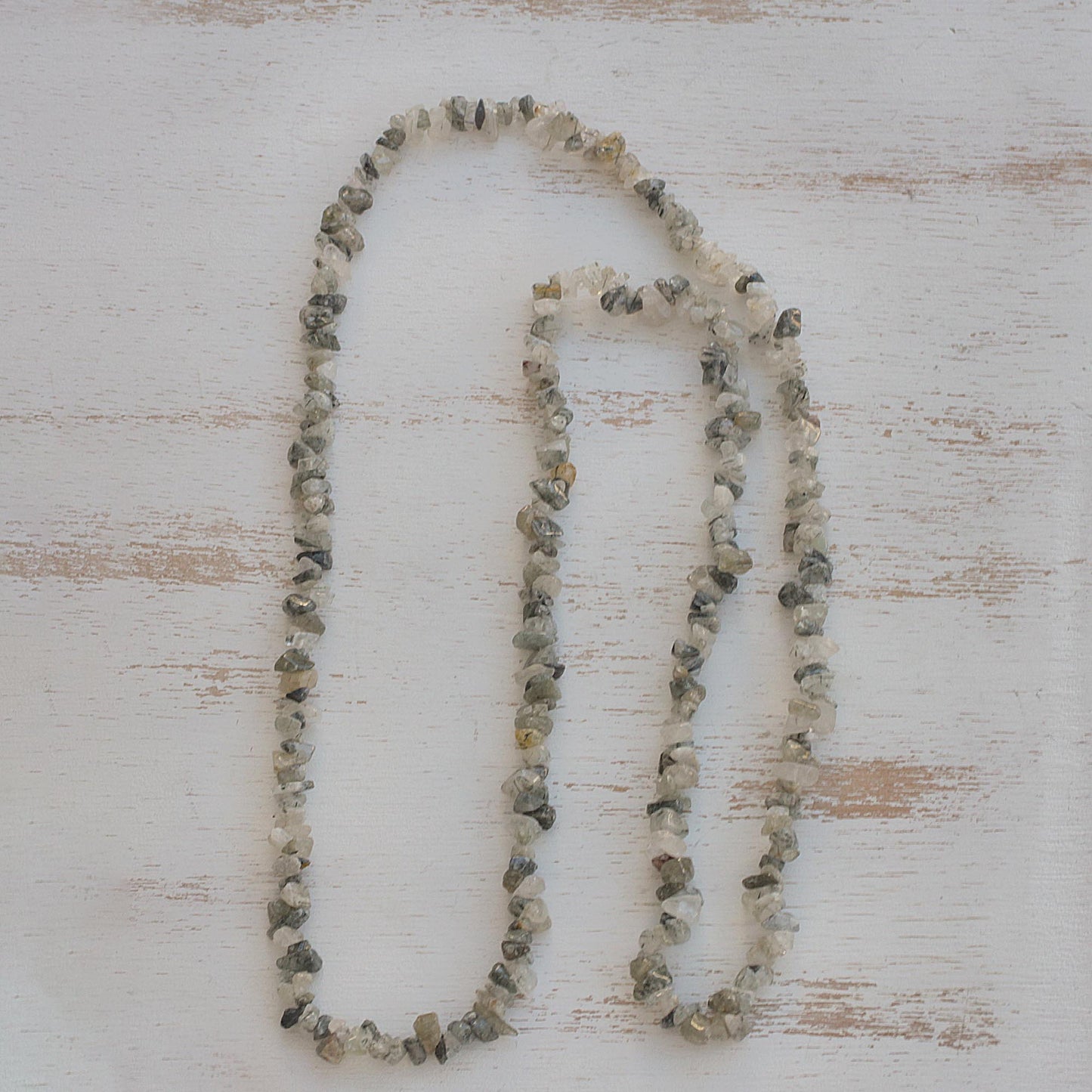 Glistening Forest Long Quartz Beaded Necklace Crafted in Brazil