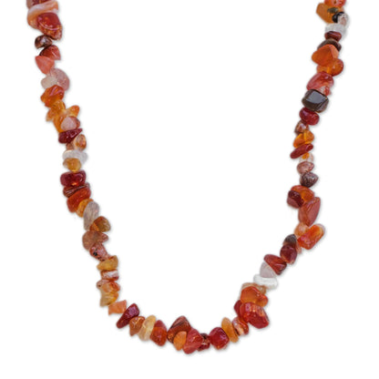 Caramel Wonder Long Agate Beaded Necklace Crafted in Brazil