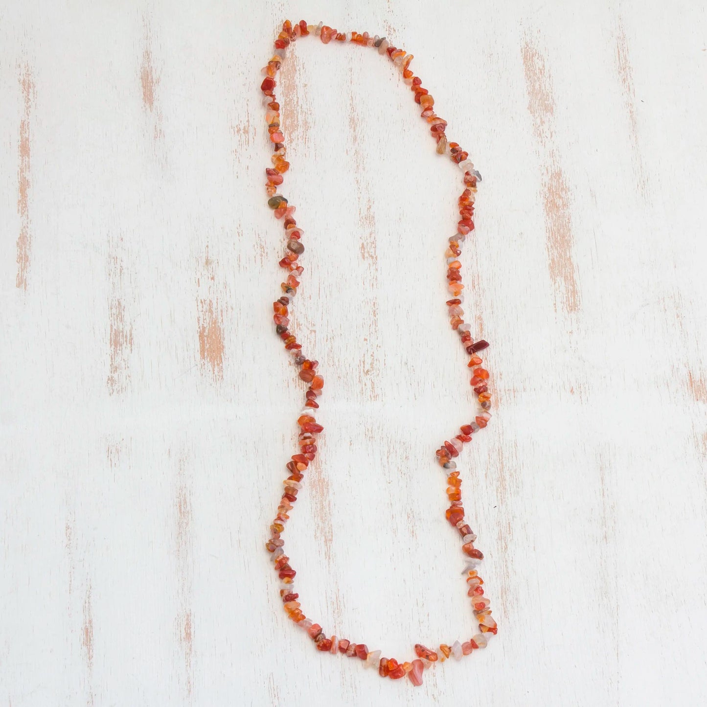 Caramel Wonder Long Agate Beaded Necklace Crafted in Brazil