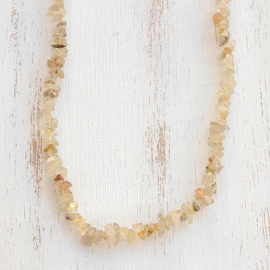 Honey Infatuation Quartz Beaded Necklace with Honey Hues from Brazil