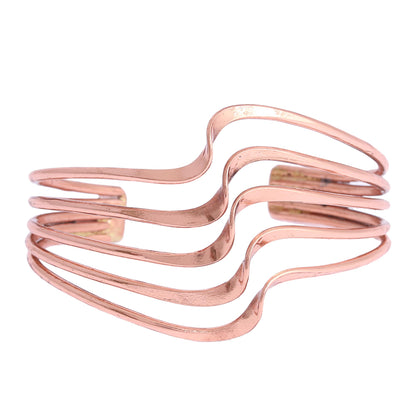 Brilliant Waves Copper Statement Cuff Bracelet