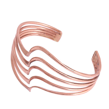 Brilliant Waves Copper Statement Cuff Bracelet