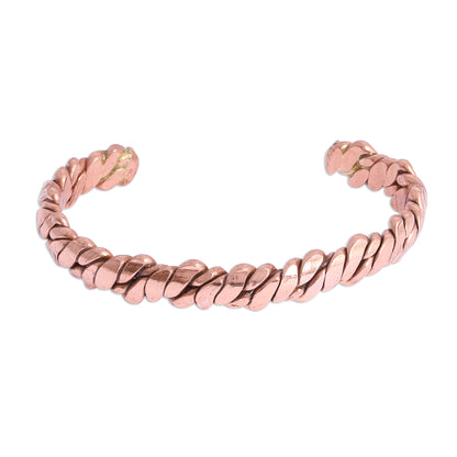 Brilliant Luster Handcrafted Copper Cuff Bracelet from Mexico