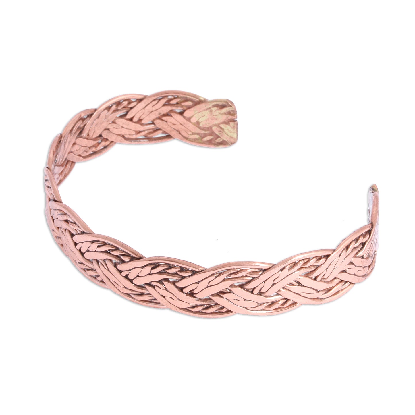 Brilliant Weave Handcrafted Braided Copper Cuff Bracelet from Mexico