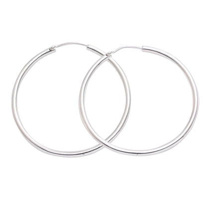 Simple Thoughts Sterling Silver Hoop Earrings